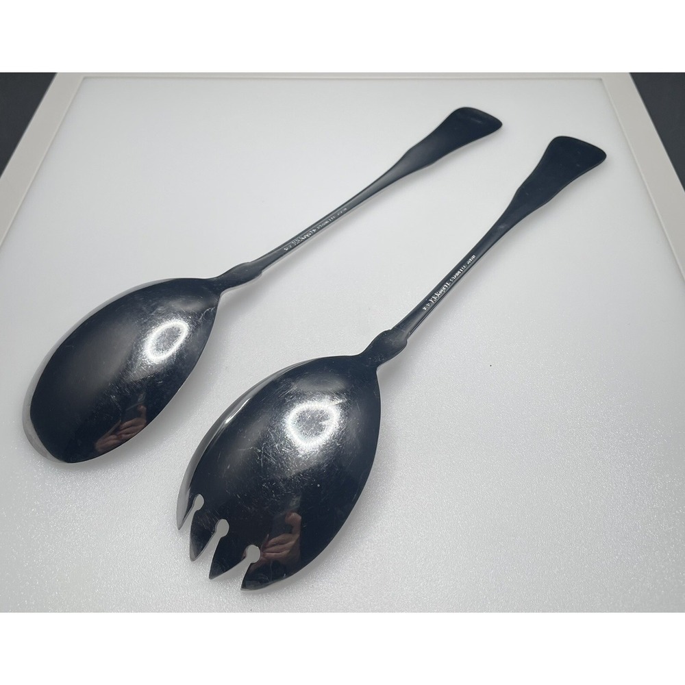 Vintage 1960s Rogers 18/0 Stainless Flatware Cutlery. 10" Serving Spoon & Spork - Picture 5 of 13